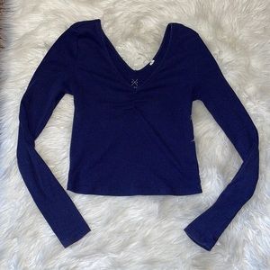 5 for $25🎈 pacsun basics ribbed navy long sleeve crop